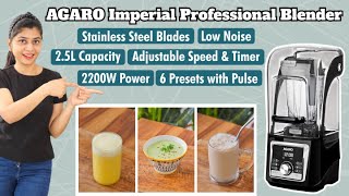 2200 Watt Powerful amp Low Noise Professional Blender  AGARO Imperial Professional Blender [upl. by Ecyaj]