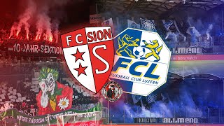 FC SION VS FC LUZERN  10112024  Corteo choreos atmosphere  SwissUltrasTradition [upl. by Novy]