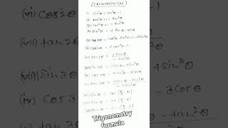 Trigonometry formula 👉🏼👉🏼👉🏼 new video 📸 motivation [upl. by Horwath621]