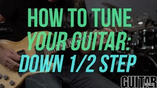 How to Tune Your Guitar Down 12 Step  Guitar Basics [upl. by Etteroma]