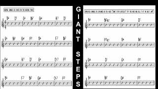 Giant Steps  Backing Track with quotchord hackquot cheat sheet [upl. by Reham]