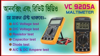 VC 9205A Digital Multimeter  Unboxing and testing  Voltage Ampere Resistance  DIY RNA TECH [upl. by Gualterio]