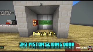 Minecraft Bedrock 121 3x3 Sliding Piston Door Tutorial [upl. by Ahsinar]