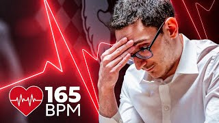 World No2 Has 166 bpm HEART RATE in TIEBREAK  Levon Aronian vs Fabiano Caruana [upl. by Claude]