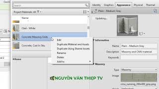 Tự học Revit  Duplicate vật liệu trong Revit 2023 trở về sau này có gì mới [upl. by Formica688]