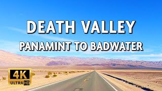 Driving Death Valley National Park USA  Panamint Springs to Badwater Basin parking lot  4k [upl. by Attelrahc]