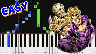 EASY Piano Tutorial Giornos Theme quotIl vento doroquot  Jojo Golden Wind animeloveman [upl. by Eedak754]