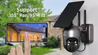 Ctronics 1080P HD WiFi Solar Security Camera with Color Night Vision and 10000mAh Battery [upl. by Frodine]