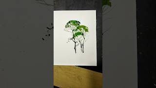 Watercolor landscape Watercolor painting ytshorts howtodrawtree tree treepainting treesketch [upl. by Yelmene]