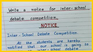 Notice for interschool debate competition IndrajitGoswami0607 [upl. by Schreiber]