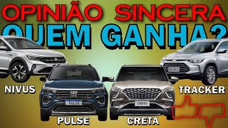 Qual o melhor SUV 10 Turbo Comparativo entre Fiat Pulse VW Nivus GM Tracker e Hyundai Creta [upl. by Herod]