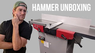 Unboxing HAMMER combo jointer planer ep17 [upl. by Rfinnej]