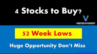 4 Stocks at 52week lows  Is it Time to BUY investmentideas Dividends PassiveIncome stockmarket [upl. by Claman]