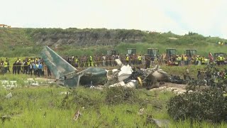 Investigators collect recorders at Nepals plane crash site as soldiers remove bodies of victims [upl. by Frayda776]