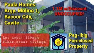 Pagibig foreclosed property Paula Homes Molino Bacoor pagibigforeclosedproperties murangbahay [upl. by Andi]