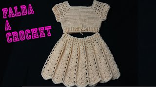 PASO A PASO PARA TEJER FALDA A CROCHET [upl. by Magena]