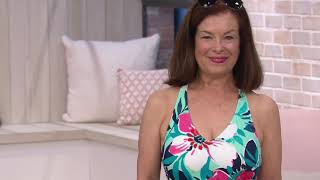 Denim amp Co Beach VNeck Handkerchief Hem Swim Dress on QVC [upl. by Zerline]