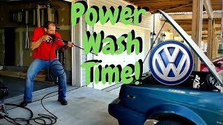 Mk1 Volkswagen Cabriolet 18T Swap Project Getting Underway Starting with Power Washing [upl. by Hirst906]