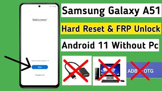 Samsung A51 Hard Reset amp FRP Bypass Without PCTools  Unlock Google Lock without Adb Mode [upl. by Hutchins779]