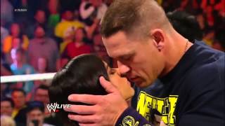 John Cena and AJ Lee Kiss WWE Raw 111912 [upl. by Lolanthe]