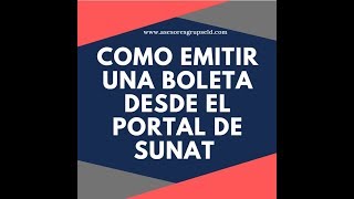 ðŸ”°Como emitir una BOLETA SUNAT 2019 quotgrupseldquot  clave sol [upl. by Frieda]