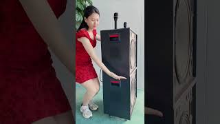 Double 15inch separable highpower outdoor video speakers professional loakeo loakeodidong ktv [upl. by Martine]