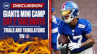 Giants Mini Camp Day 2 Takeaways  Trials and Tribulations [upl. by Solegnave]