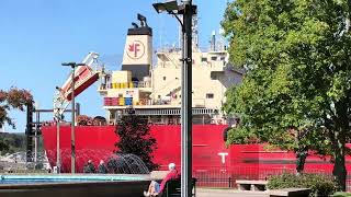 Federal Dart downbound leaving the Poe Lock  Sault Ste Marie 090823 [upl. by Bridwell]