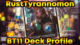 RustTyrannomon Deck Profile Digimon TCG English BT11 Dimensional Phase [upl. by Leaw]