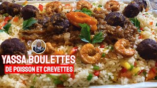 Yassa boulettes de poisson et crevettes cuisine rapide [upl. by Ecerahc]