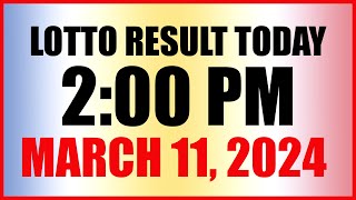 Lotto Result Today 2pm March 11 2024 Swertres Ez2 Pcso [upl. by Lettie]