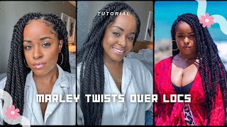 Marley Twists Over Locs  How to do Marley Twists Over Locs for Beginners [upl. by Almallah877]