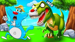 Roblox Jack Become An Dinosaur And Try To Eat Oggy [upl. by Attelliw]