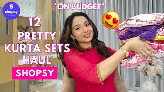 12 Best Shopsy Kurta Sets Try On Haul 😍  Isha Vinod Jain [upl. by Malca]