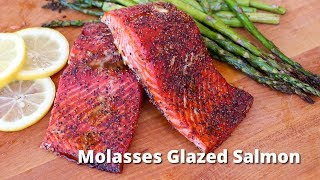 Molasses Glazed Salmon Recipe  Salmon Filets Grilled on Traeger Grill [upl. by Stortz491]