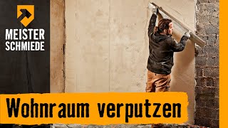 Wohnraum verputzen  HORNBACH Meisterschmiede [upl. by Anan]