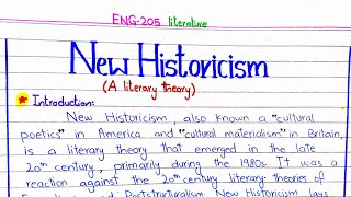 New Historicism  A literary theory ENG205 4thsememster pu [upl. by Behah]