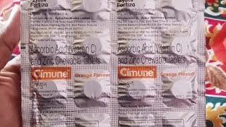 Ascorbic Acid Vitamin C and Zinc Chewable Tablets  Cimune [upl. by Nakashima]