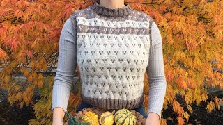 Knitted vest tutorial  autumn [upl. by Nyrhtac]