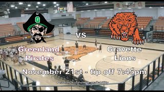 Greenland Pirates vs Gravette Lions  Varsity Boy Basketball Decatur Tourney [upl. by Poland240]