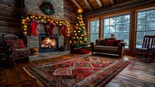 Winter Wonderland Retreat  Cozy Fireplace Christmas Cheer and Snowy Forest [upl. by Ikairik]