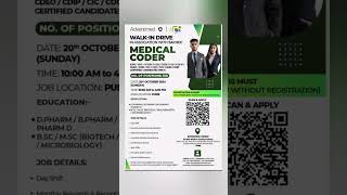 Medical Coding Job Alert October For more information watch full video on my channel hiring job [upl. by Izy]