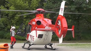 Rettungshubschrauber Christoph 64 DHDRX  Landung  Start am Gymnasium in Velten [upl. by Hyps245]