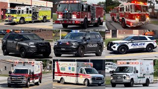 Fire Trucks Police Cars amp Ambulances Compilation 7 July 2024 Recordings [upl. by Hgielrak]