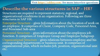 SAP HR Interview Questions and Answers for freshers and experienced– Part 1 [upl. by Ntsyrk684]