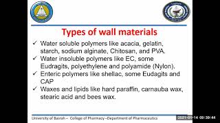 Lecture 12 Microencapsulation 1 2 [upl. by Martinic]