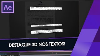 Como DESTACAR TEXTOS COM 3D no After Effects igual na TV [upl. by Oniratac914]