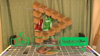 How to construct a Penrose Triangle impossible object illusion out of cardboard [upl. by Acirfa]