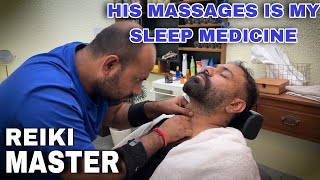 Reiki master Head massage Neckhand massage His massages is really sleep medicine now ASMR [upl. by Azitram337]