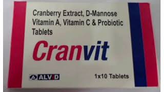 Cranvit Tablets Cranberry Extract DMannose Vitamin A Vitamin C amp Probiotic Tablets [upl. by Suiratnod]